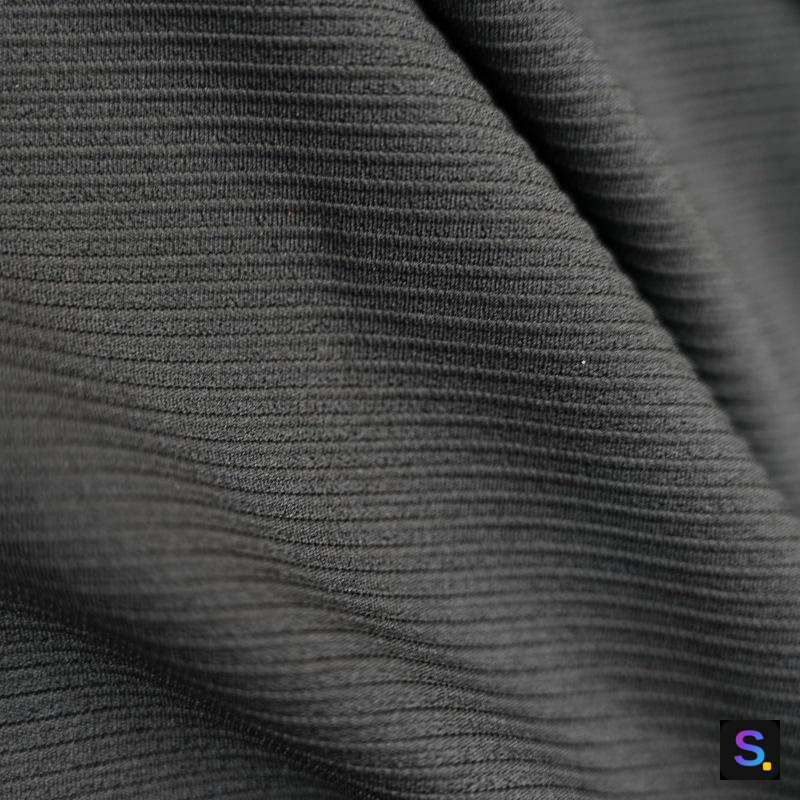 Poly-Spandex Slim-Rib knitted fabric, 76% polyester / 24% spandex