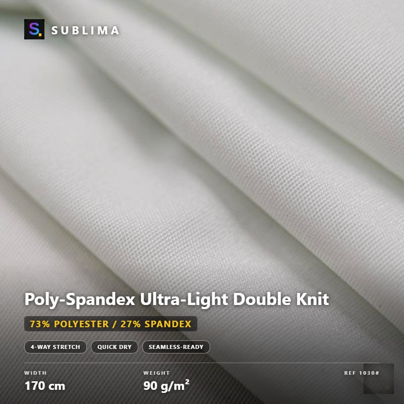 Poly-Spandex Ultra-Light Double Knit knitted fabric