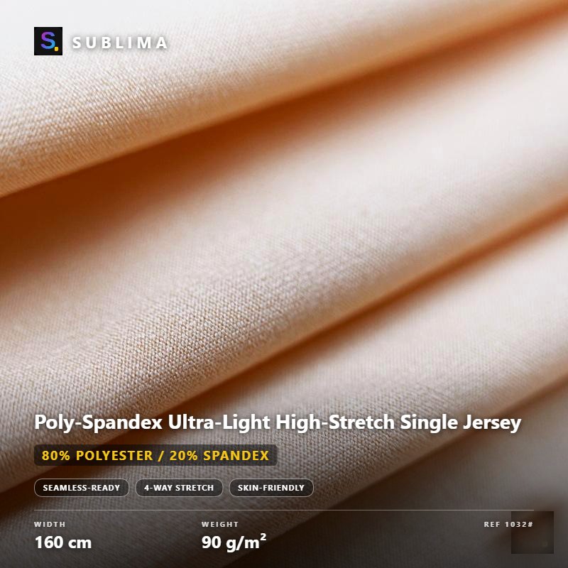 Poly-Spandex Ultra-Light High-Stretch Single Jersey knitted fabric