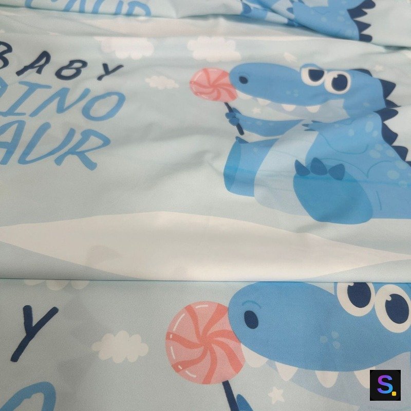 Printed Cooling Jersey, Dinosaur Print knitted fabric, nylon / polyester / spandex