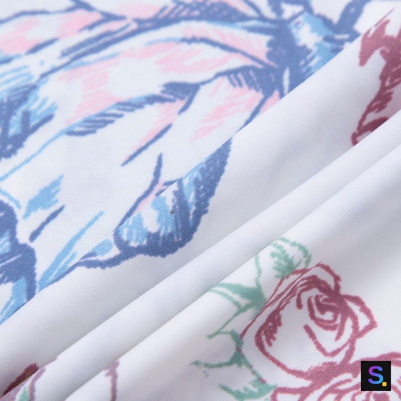 Printed Cooling Jersey, Floral Print knitted fabric, nylon / spandex