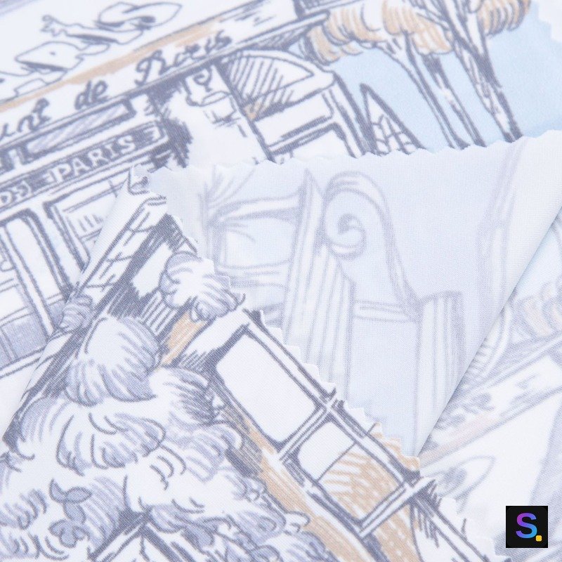 Printed Cooling Jersey, Grey-Blue Sketch Print — photo 2