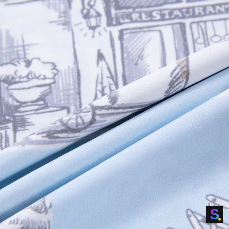 Printed Cooling Jersey, Grey-Blue Sketch Print — photo 3