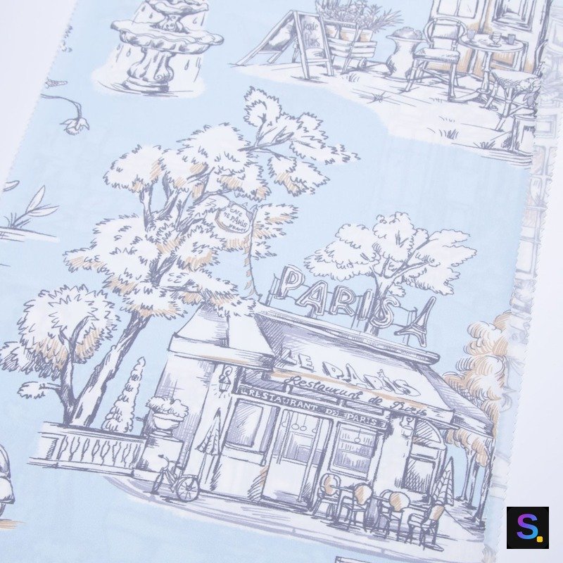 Printed Cooling Jersey, Grey-Blue Sketch Print — photo 4