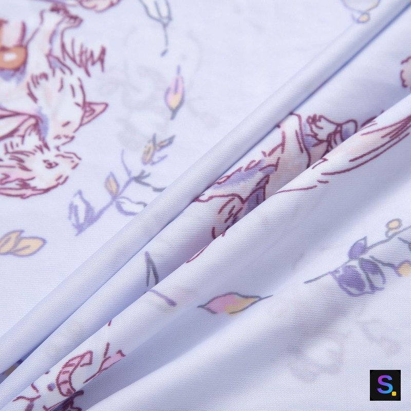Printed Cooling Jersey, Line-Art Print knitted fabric, 100% nylon