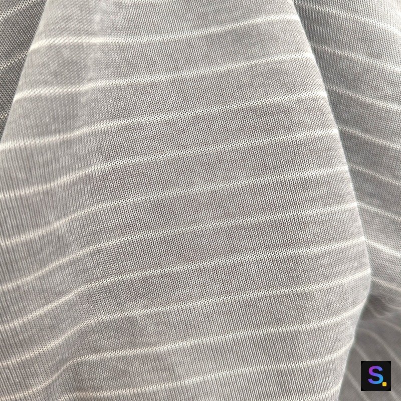 Striped Cooling Jersey, Grey Heather Stripe knitted fabric, nylon / polyester