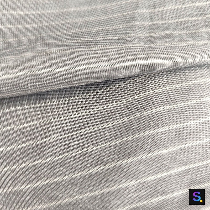 Striped Cooling Jersey, Grey Heather Stripe — photo 3