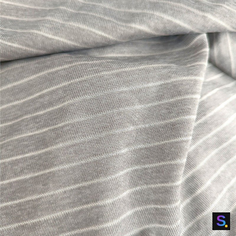 Striped Cooling Jersey, Grey Heather Stripe — photo 4