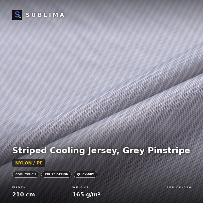 Striped Cooling Jersey, Grey Pinstripe knitted fabric