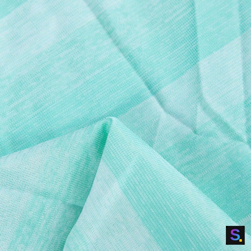 Striped Cooling Jersey, Mint Stripe knitted fabric, nylon / polyester