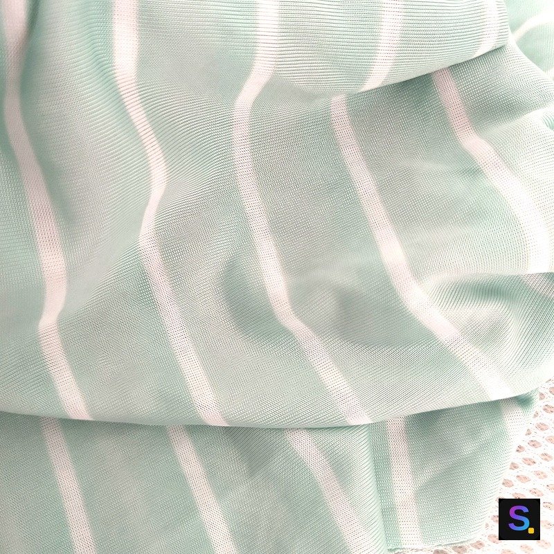 Striped Cooling Jersey, Multicolour Stripe knitted fabric, nylon / polyester