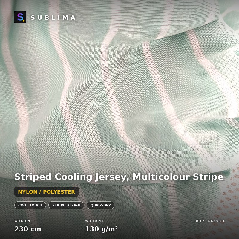 Striped Cooling Jersey, Multicolour Stripe knitted fabric
