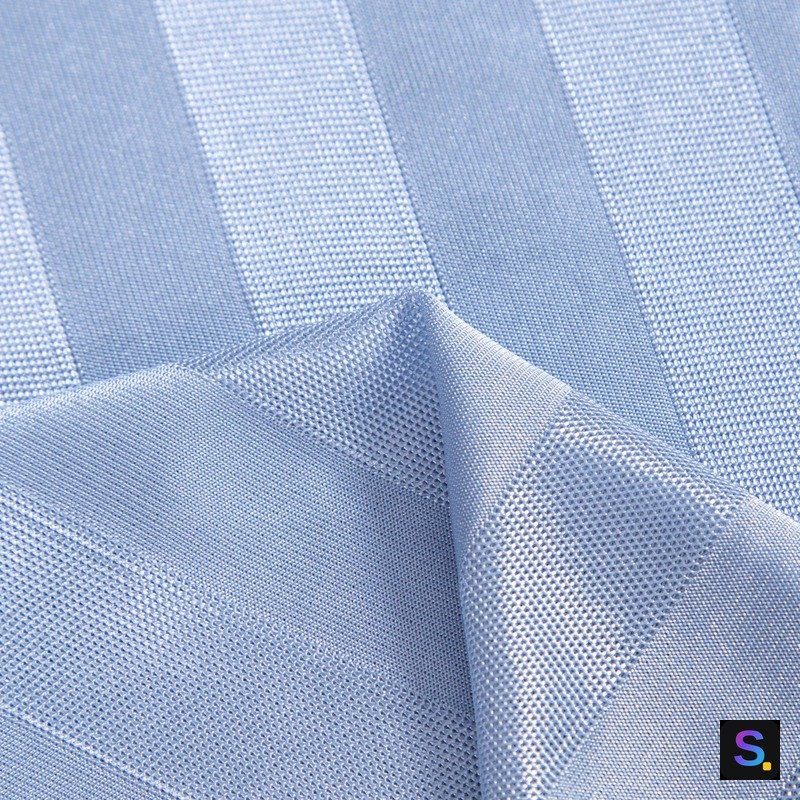 Striped Cooling Jersey, Steel Blue Stripe knitted fabric, nylon / polyester