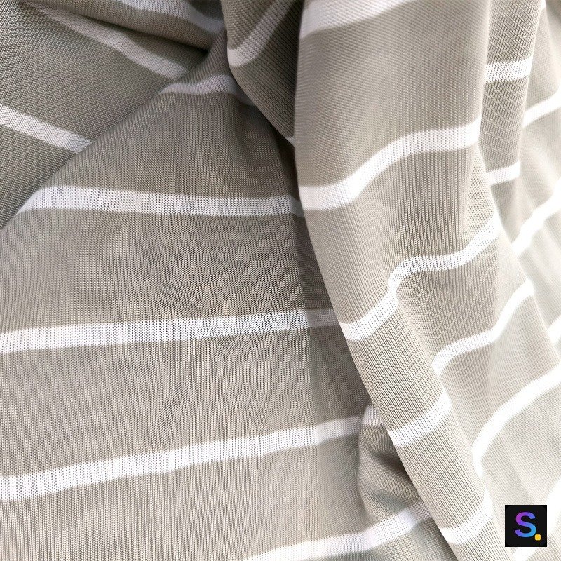 Striped Cooling Jersey, Taupe & White Stripe — photo 2