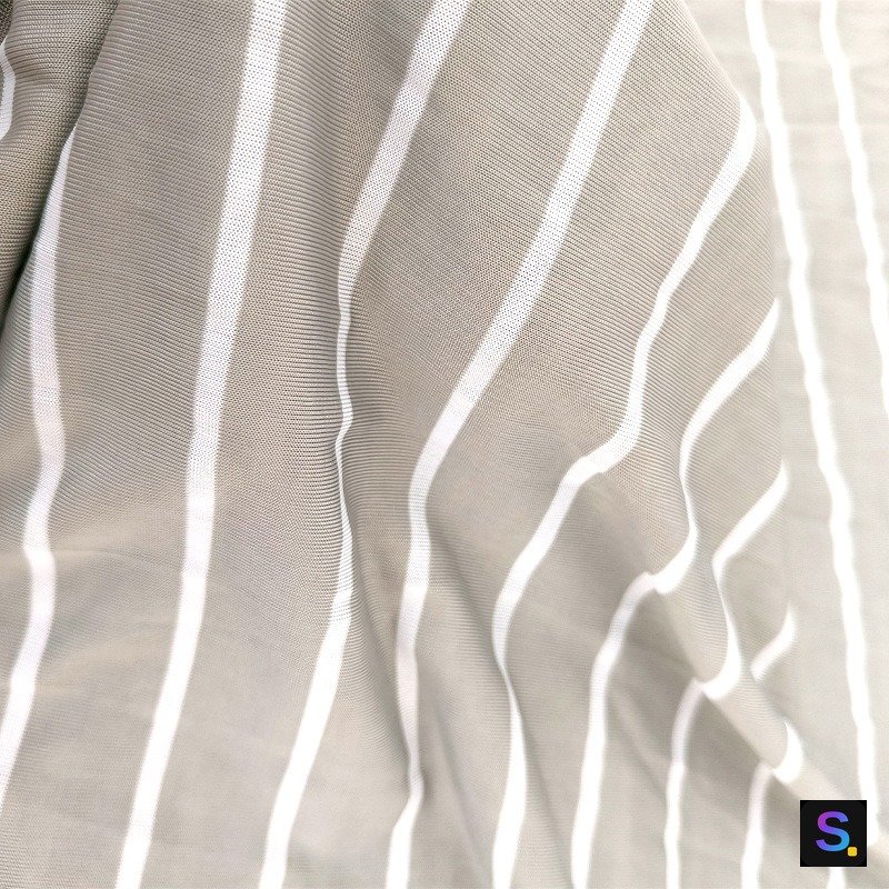 Striped Cooling Jersey, Taupe & White Stripe — photo 3