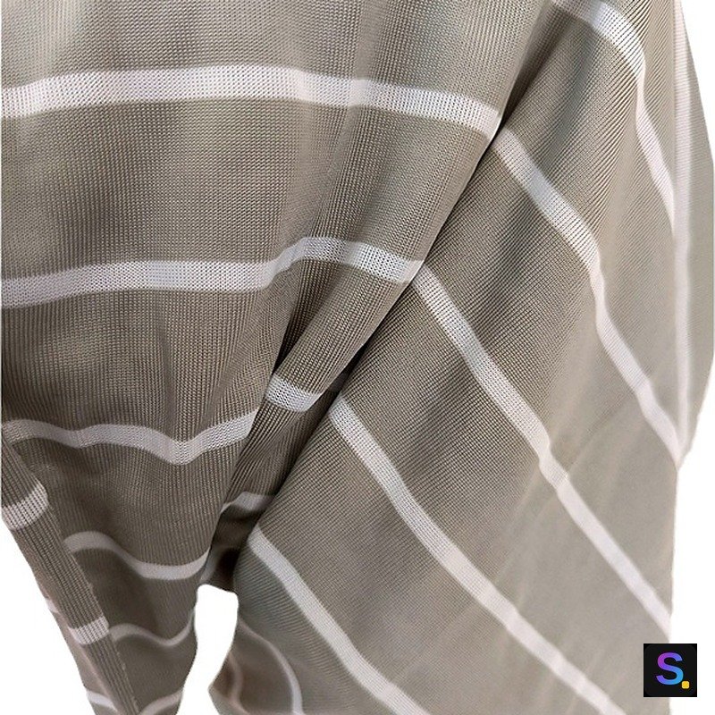 Striped Cooling Jersey, Taupe & White Stripe — photo 4