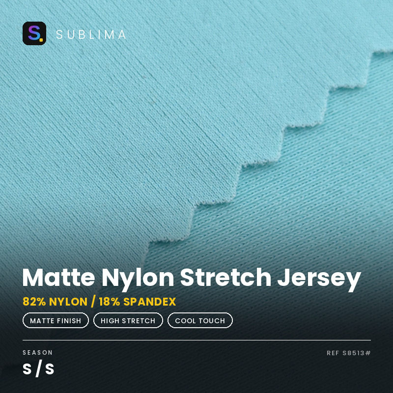 Matte Nylon Stretch Jersey knitted fabric