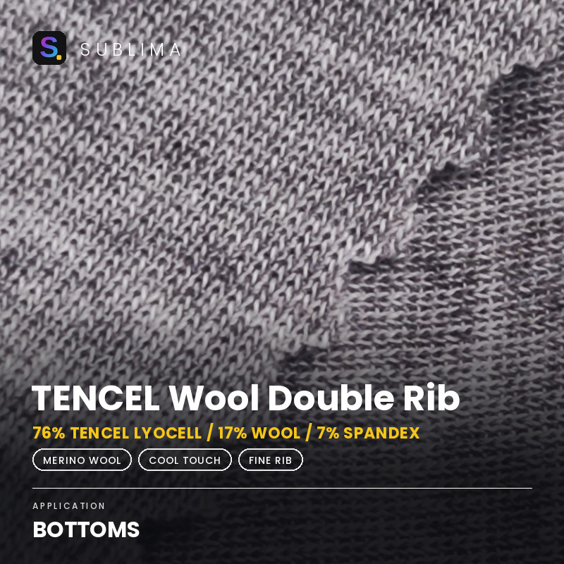 TENCEL Wool Double Rib knitted fabric