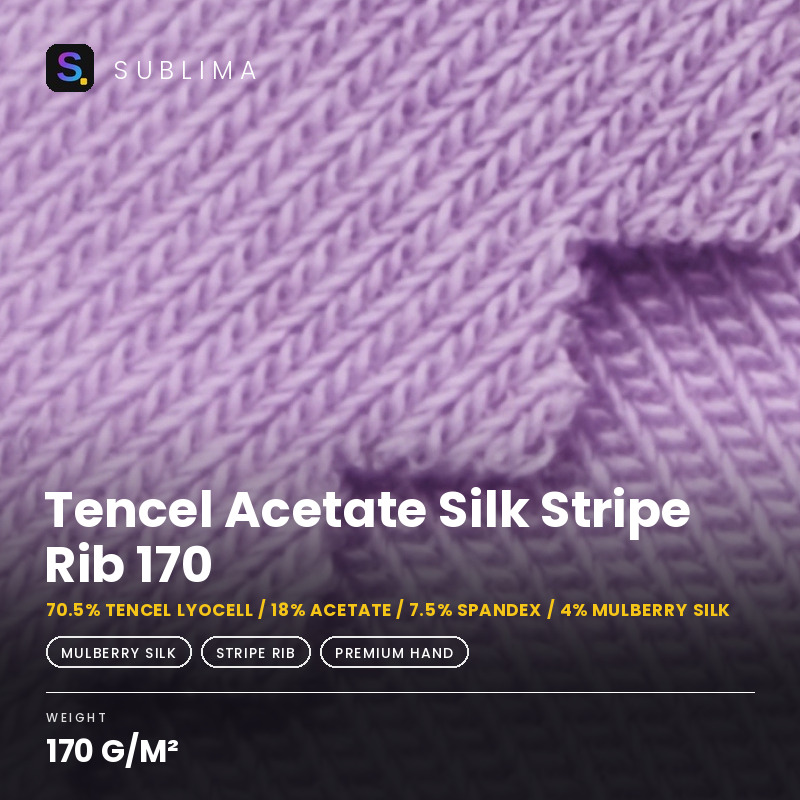 Tencel Acetate Silk Stripe Rib 170 knitted fabric