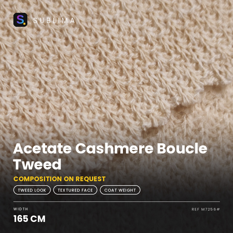Acetate Cashmere Boucle Tweed knitted fabric