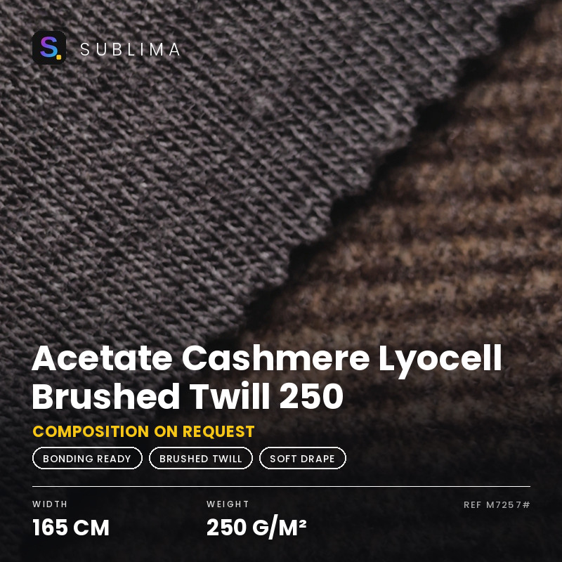 Acetate Cashmere Lyocell Brushed Twill 250 knitted fabric