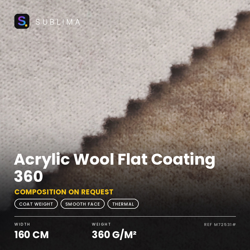 Acrylic Wool Flat Coating 360 knitted fabric