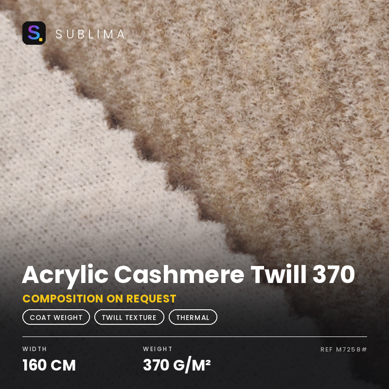 Acrylic Cashmere Twill 370 knitted fabric