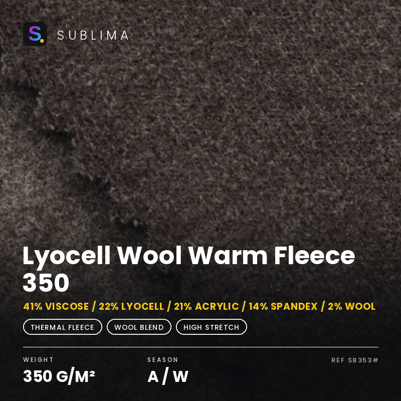 Lyocell Wool Warm Fleece 350 knitted fabric