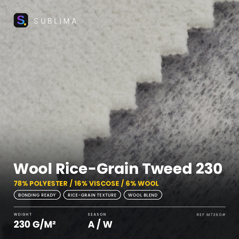 Wool Rice-Grain Tweed 230 knitted fabric