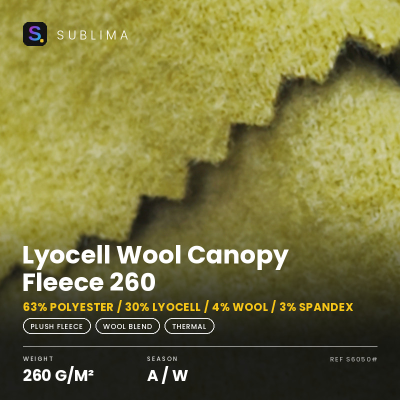 Lyocell Wool Canopy Fleece 260 knitted fabric