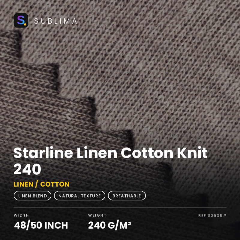 Starline Linen Cotton Knit 240 knitted fabric