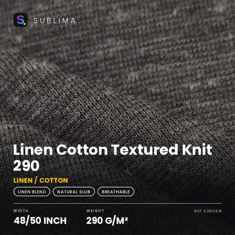 Linen Cotton Textured Knit 290 knitted fabric