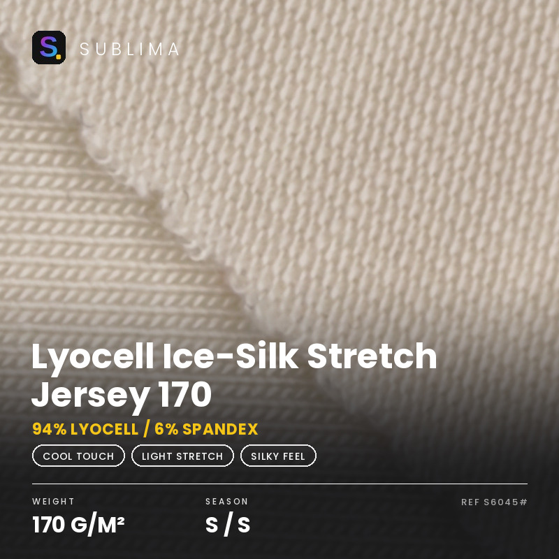 Lyocell Ice-Silk Stretch Jersey 170 knitted fabric