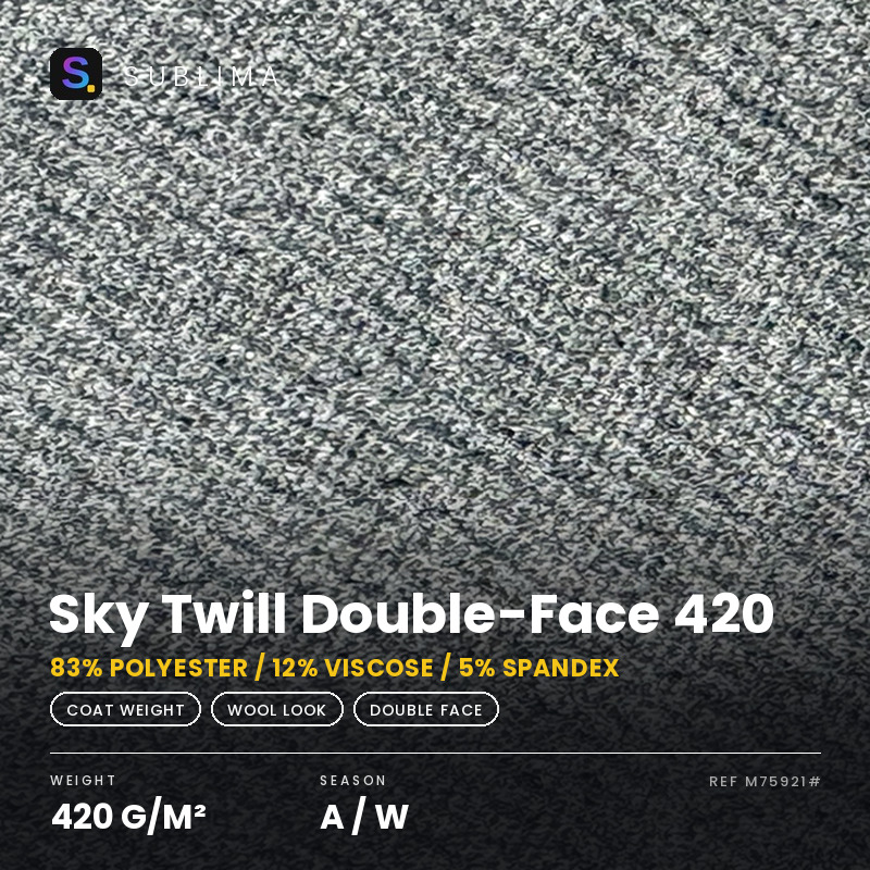 Sky Twill Double-Face 420 knitted fabric