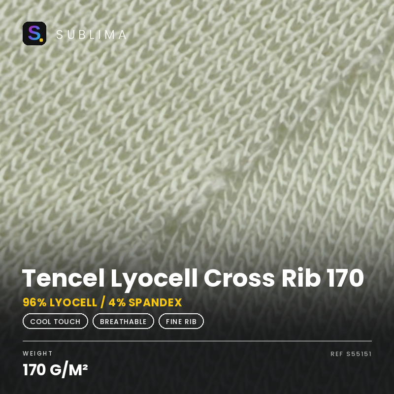 Tencel Lyocell Cross Rib 170 knitted fabric