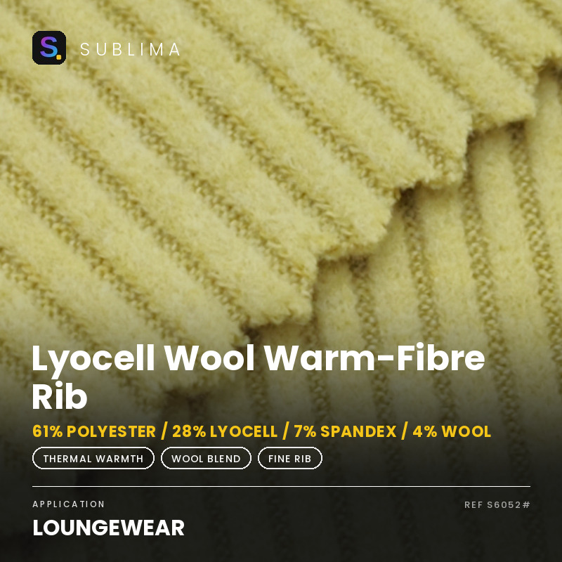 Lyocell Wool Warm-Fibre Rib knitted fabric