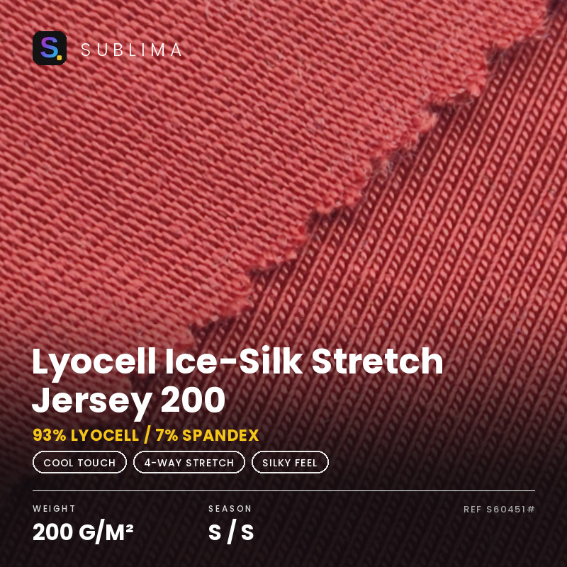 Lyocell Ice-Silk Stretch Jersey 200 knitted fabric