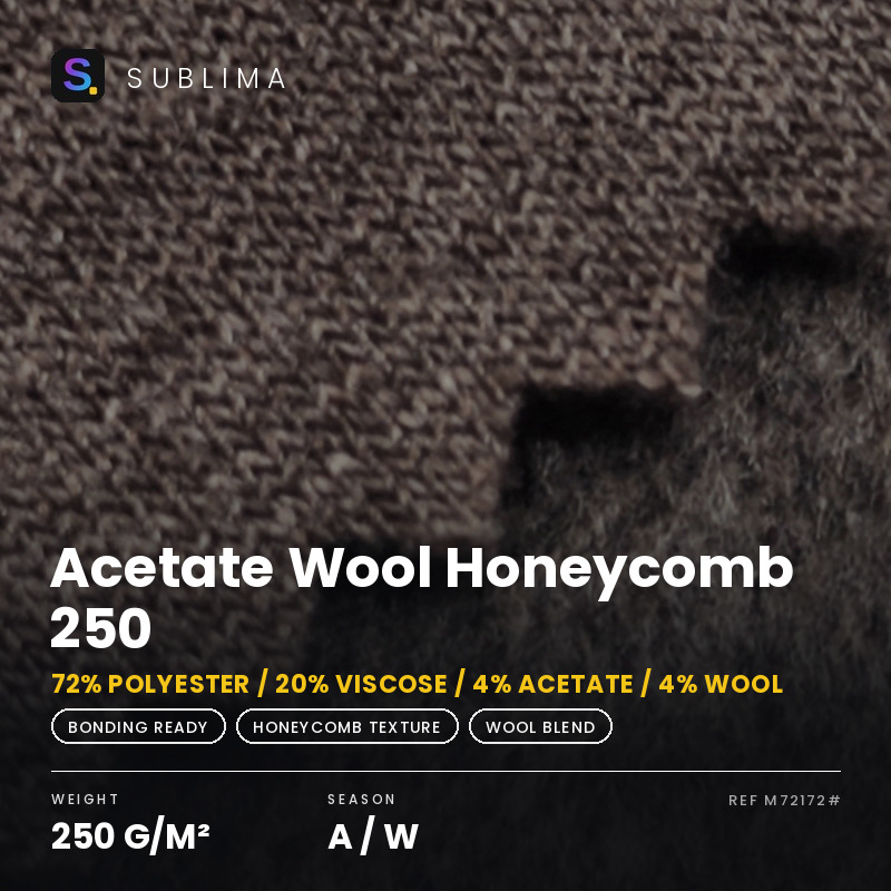 Acetate Wool Honeycomb 250 knitted fabric