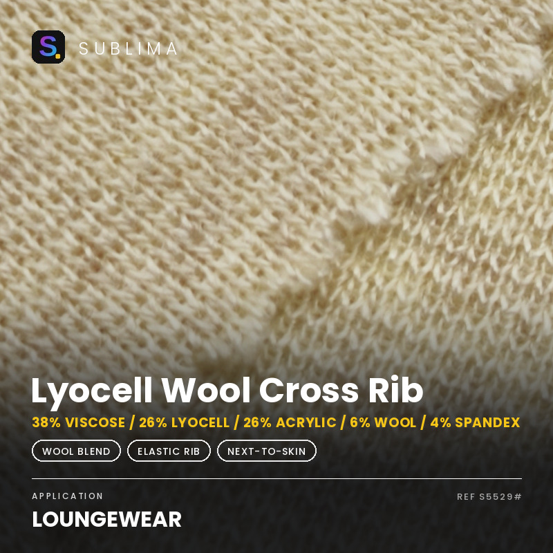 Lyocell Wool Cross Rib knitted fabric