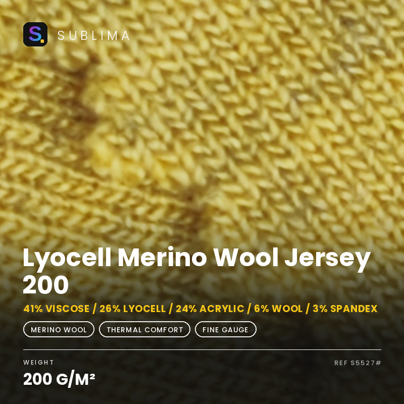 Lyocell Merino Wool Jersey 200 knitted fabric