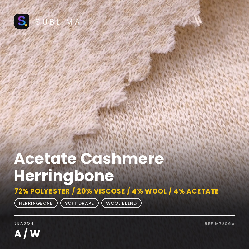 Acetate Cashmere Herringbone knitted fabric