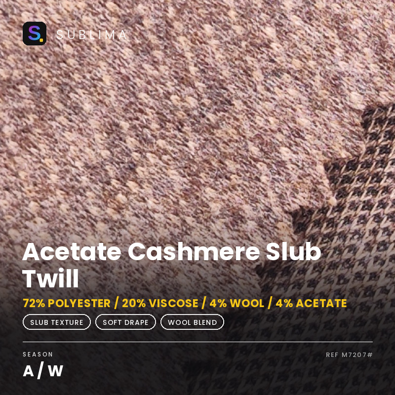 Acetate Cashmere Slub Twill knitted fabric