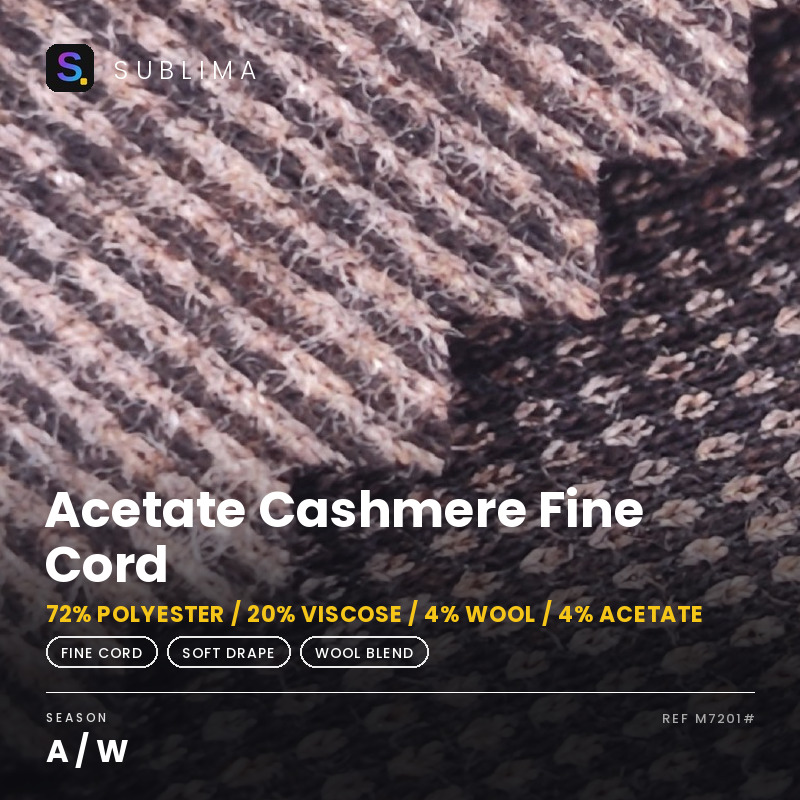 Acetate Cashmere Fine Cord knitted fabric