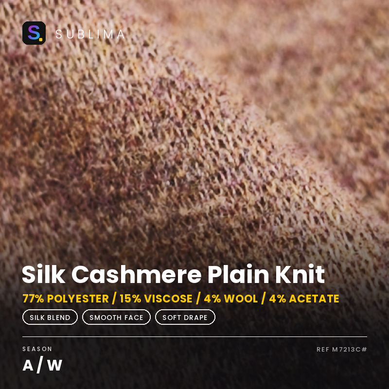 Silk Cashmere Plain Knit knitted fabric