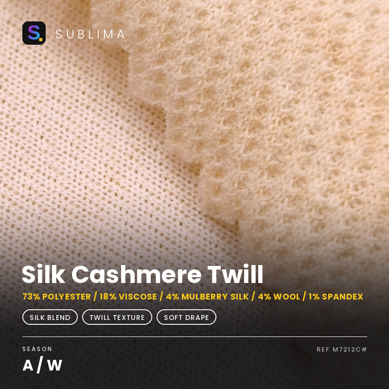 Silk Cashmere Twill knitted fabric