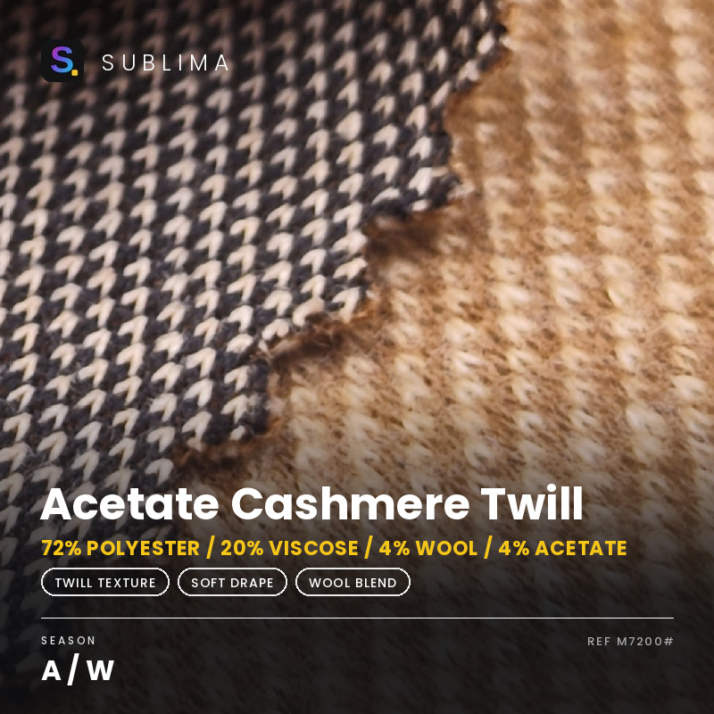 Acetate Cashmere Twill knitted fabric