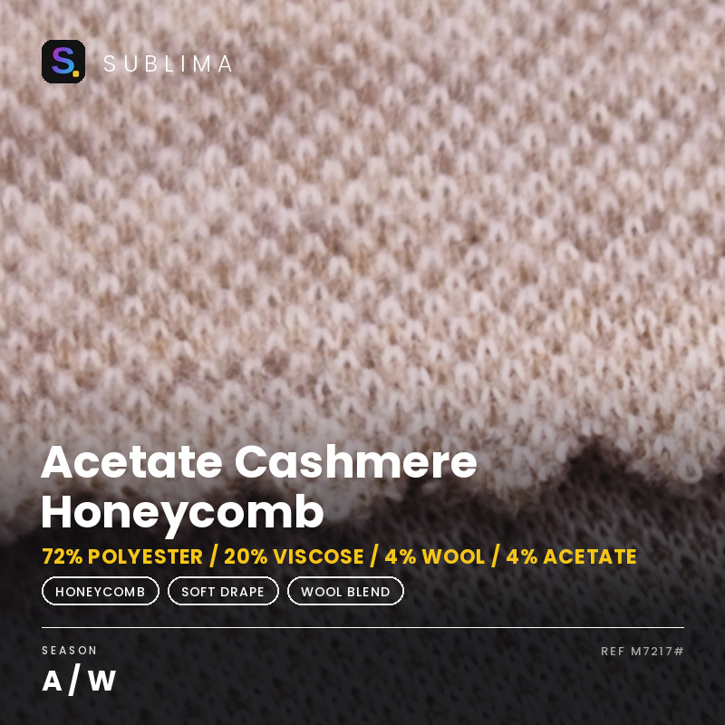 Acetate Cashmere Honeycomb knitted fabric