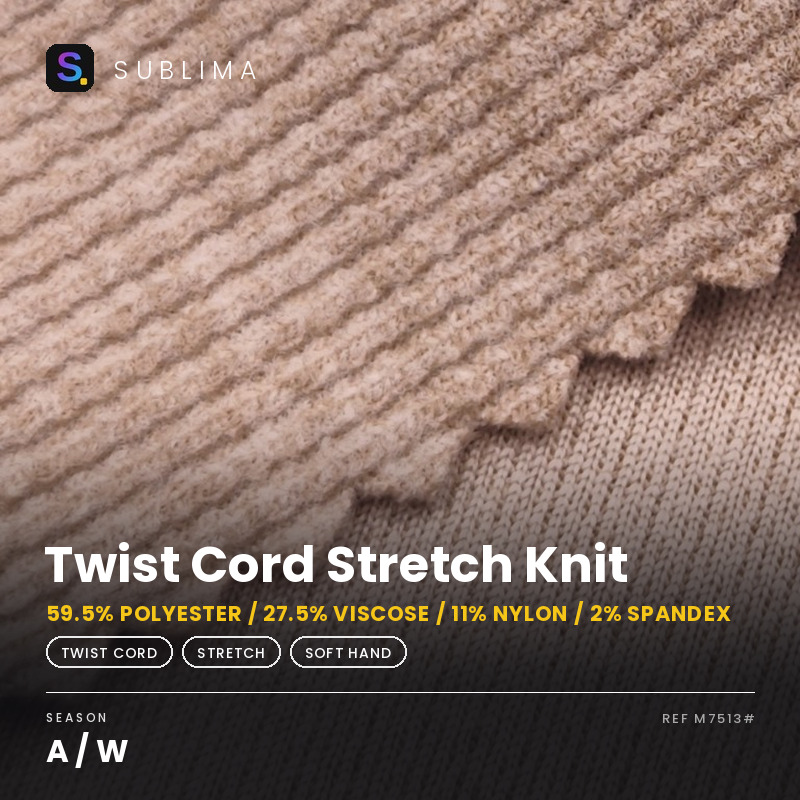 Twist Cord Stretch Knit knitted fabric