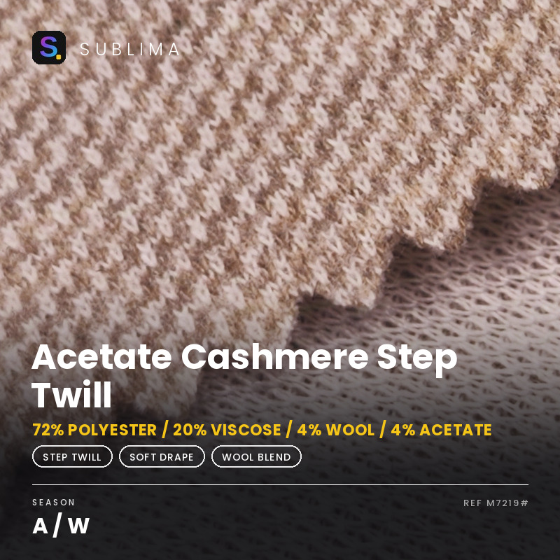 Acetate Cashmere Step Twill knitted fabric