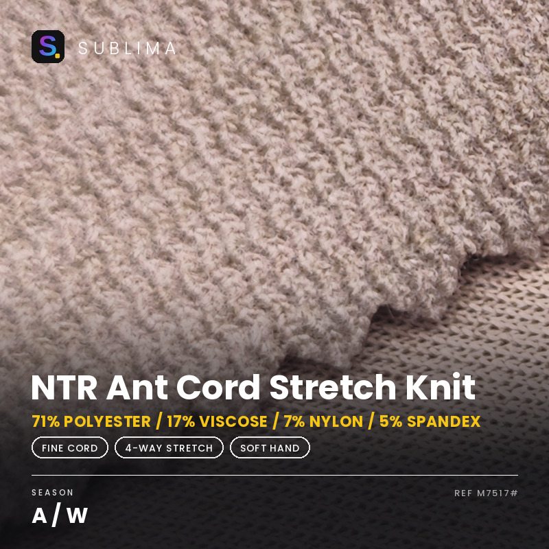 NTR Ant Cord Stretch Knit knitted fabric